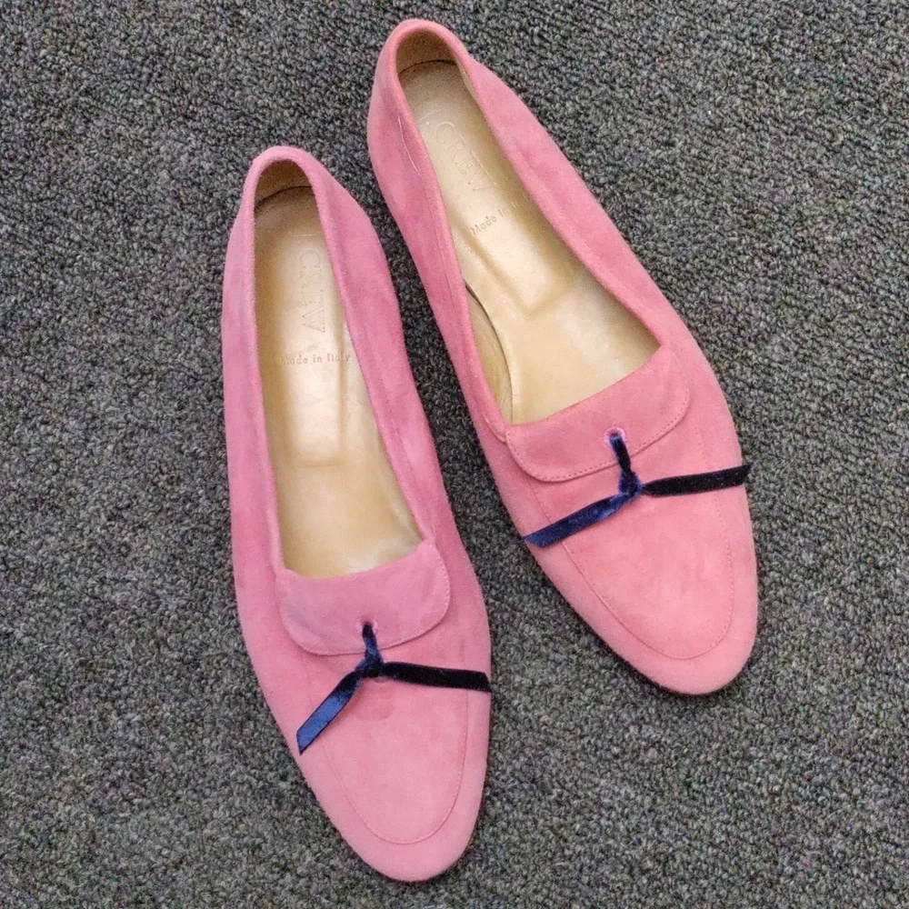 J Crew Rose Italian Suede Loafers